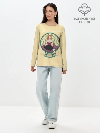 Лонгслив женский. Хлопок / Королева на троне