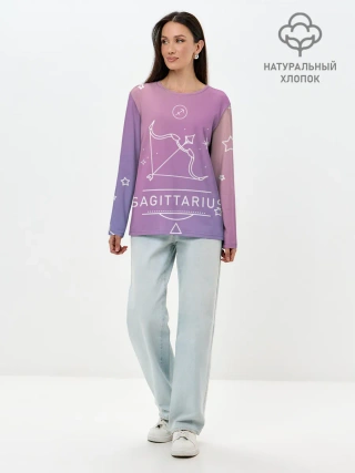 Лонгслив женский. Хлопок / Знак Стрелец