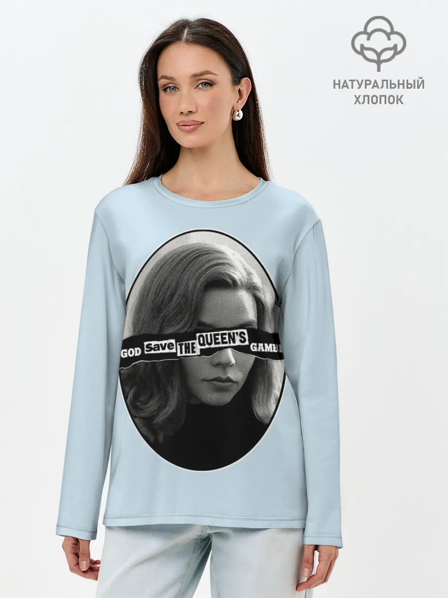 Лонгслив женский. Хлопок / Королева шахмат