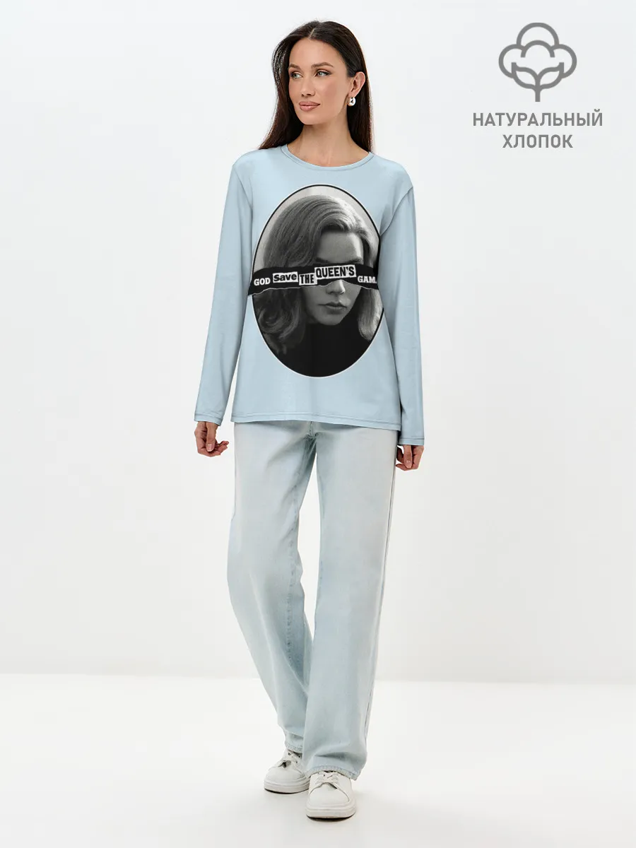 Лонгслив женский. Хлопок / Королева шахмат