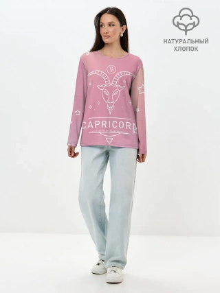 Лонгслив женский. Хлопок / Знак Козерог