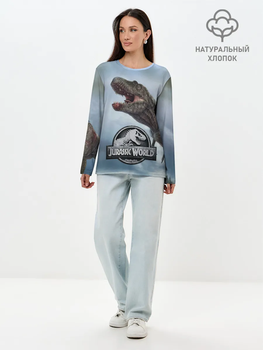 Лонгслив женский. Хлопок / Jurassic World | Мир Юрского периода