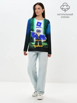 Лонгслив женский. Хлопок / DRAGONBALL | ROBLOX | РОБЛОКС