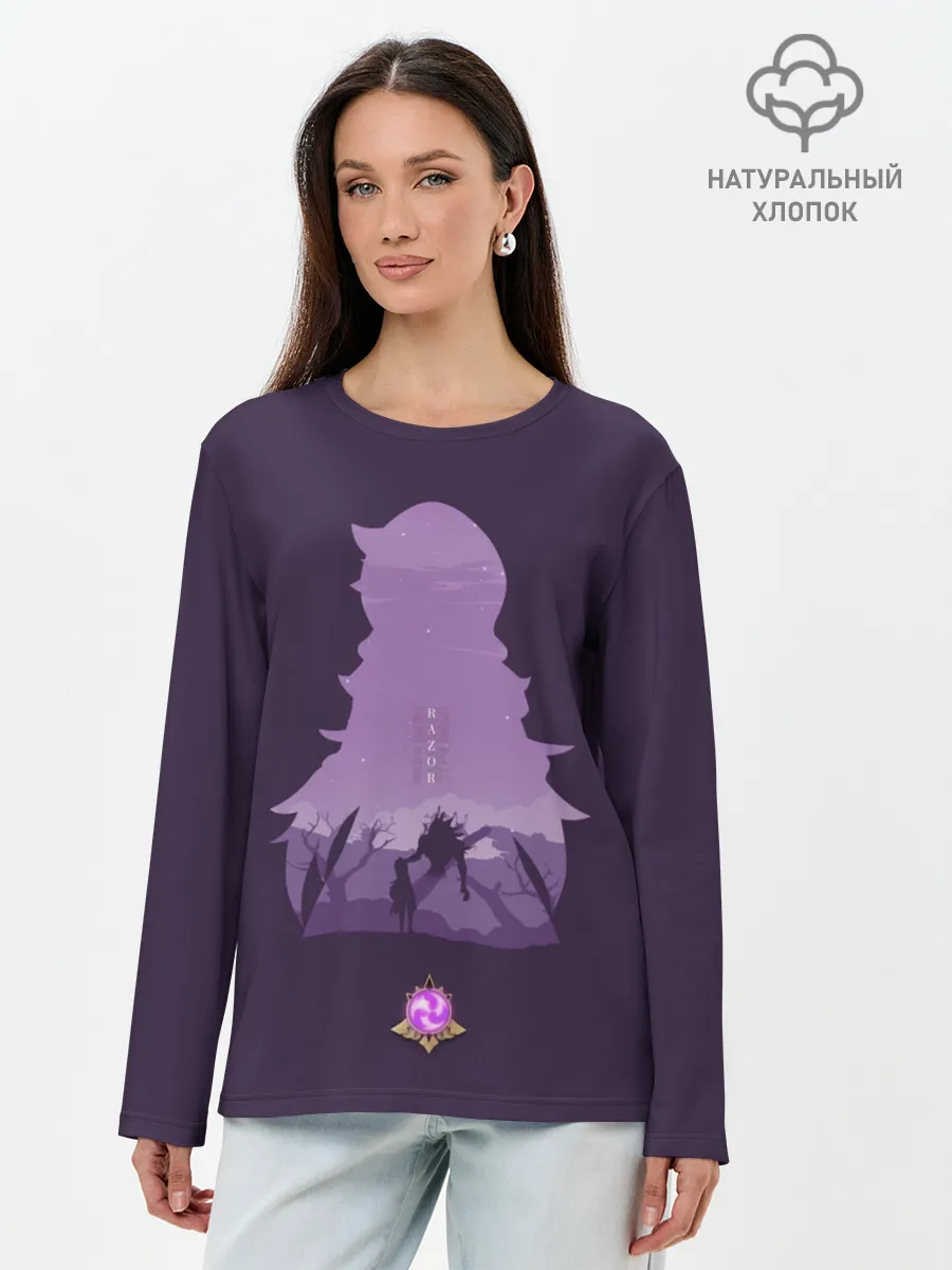 Лонгслив женский. Хлопок / RAZOR | РЕЙЗОР | ГЕНШИН