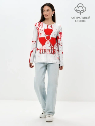 Лонгслив женский. Хлопок / S.T.A.L.K.E.R. БРЫЗГИ КРОВИ