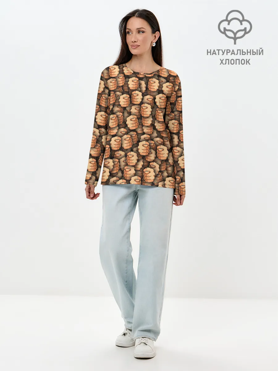 Лонгслив женский. Хлопок / Фиг вам