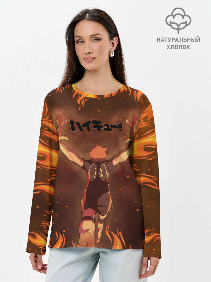 Лонгслив женский. Хлопок / Haikyu | Волейбол