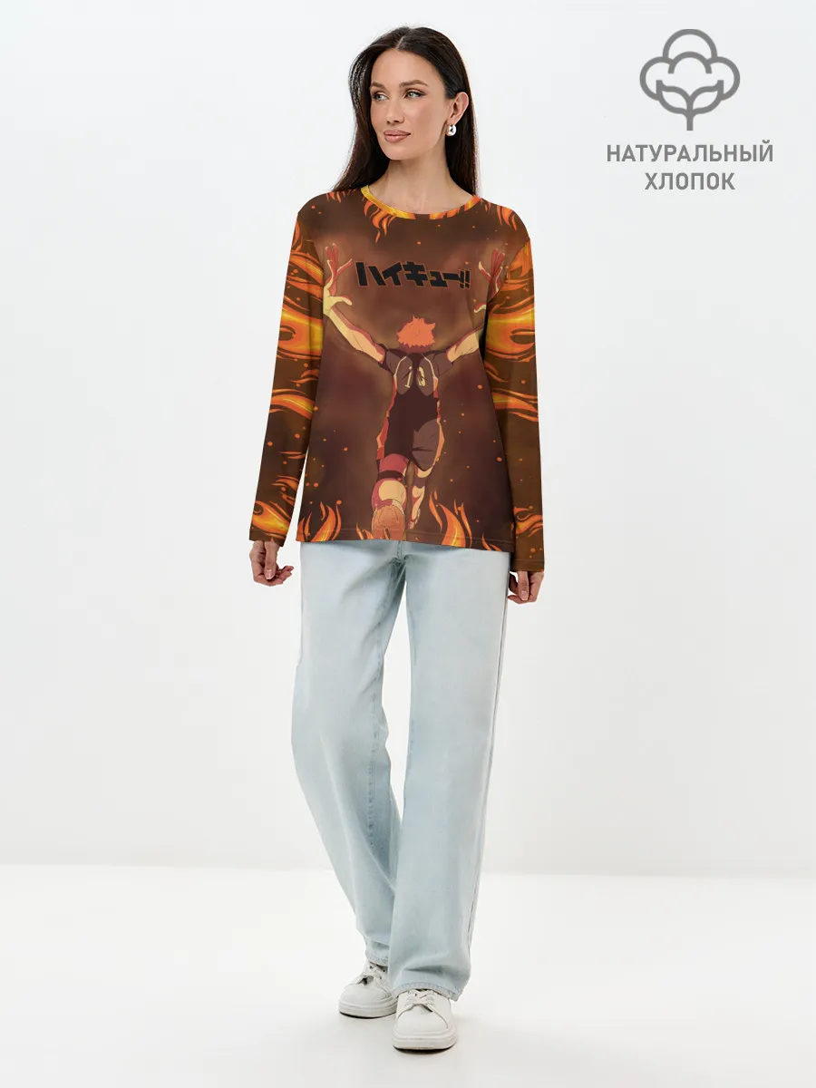 Лонгслив женский. Хлопок / Haikyu | Волейбол