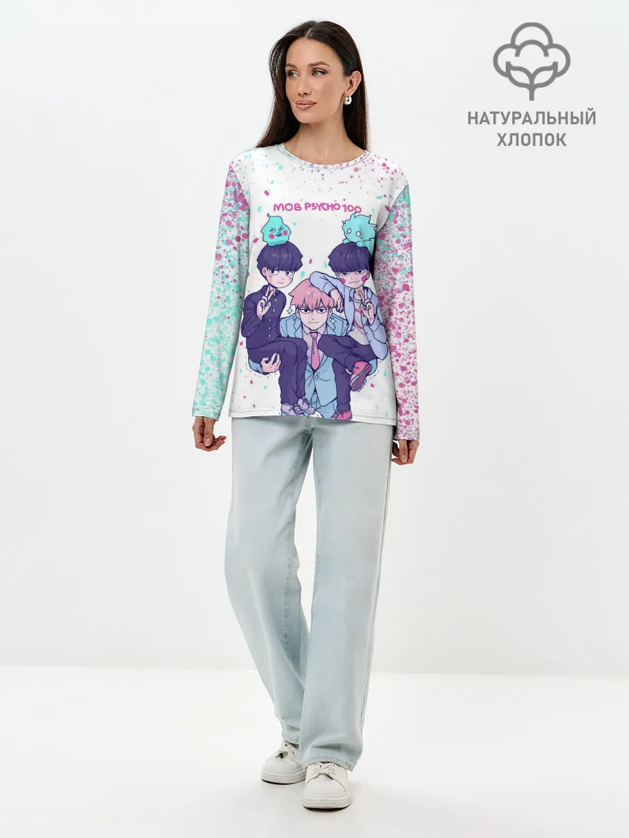 Лонгслив женский. Хлопок / Рейген | Кагеяма | Моб 100