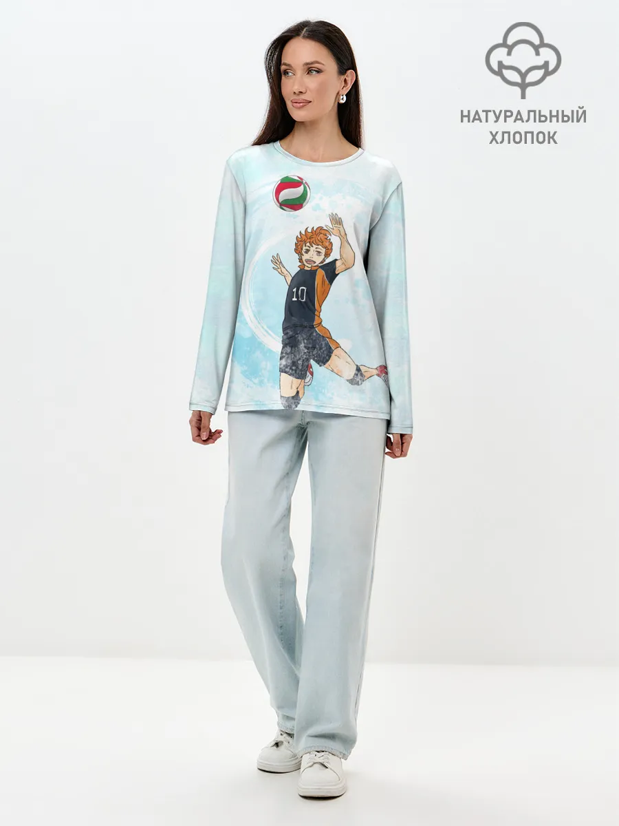 Лонгслив женский. Хлопок / Шоё Хината | Хайкю