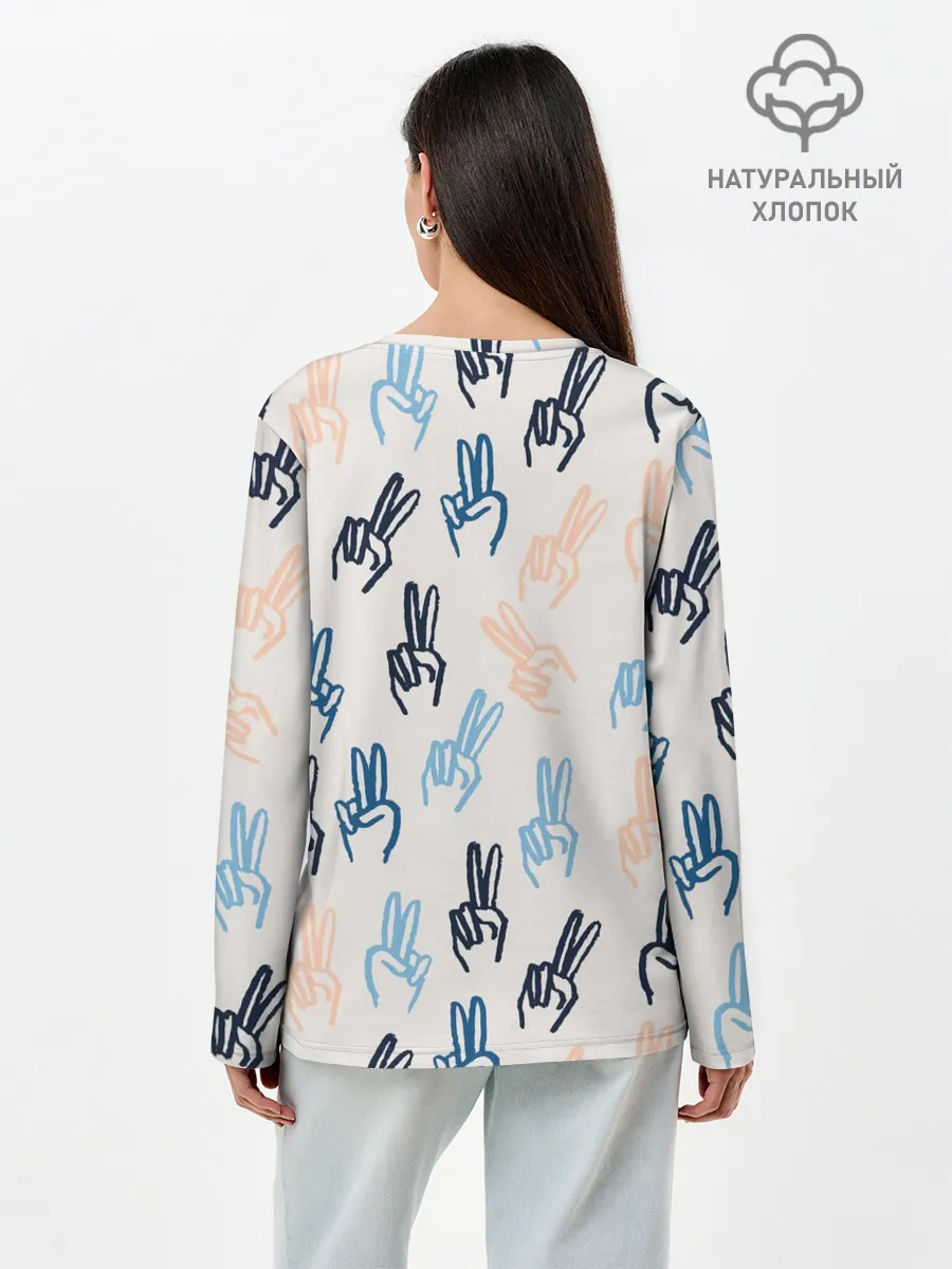 Лонгслив женский. Хлопок / Знаки победы