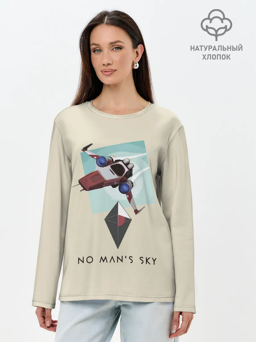 Лонгслив женский. Хлопок / Космический путешественник