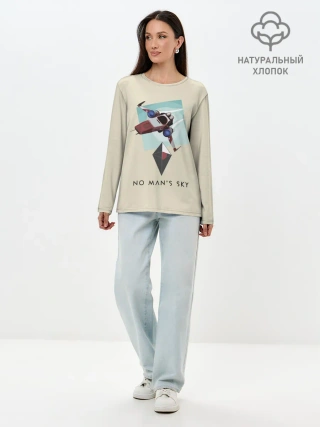 Лонгслив женский. Хлопок / Космический путешественник