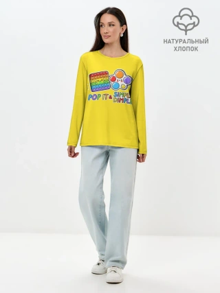 Лонгслив женский. Хлопок / POP IT and SIMPLE DIMPL