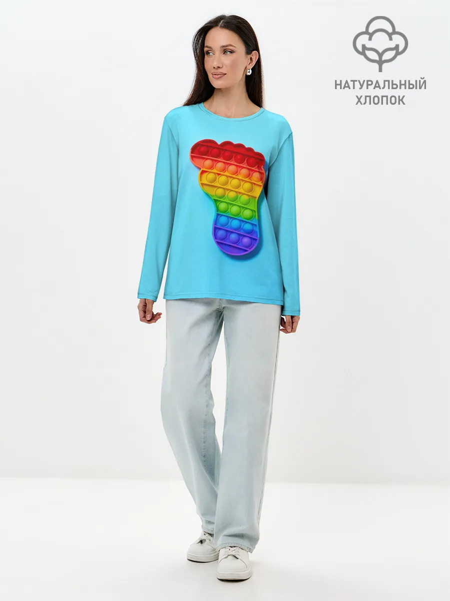 Лонгслив женский. Хлопок / ПОП ИТ СЛЕД НОГИ