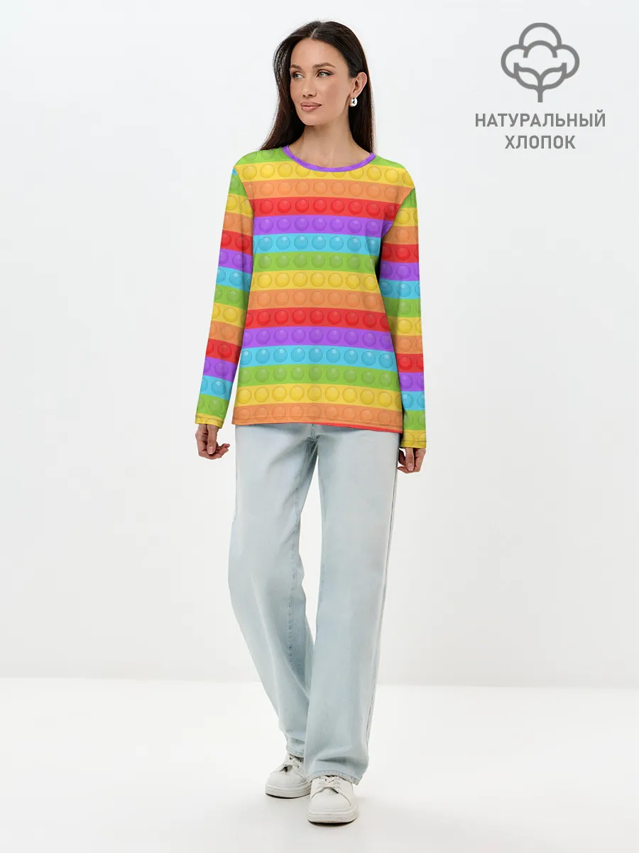 Лонгслив женский. Хлопок / ПОП ИТ