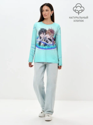 Лонгслив женский. Хлопок / ГЕНШИН ИМПАКТ ТАРТАЛЬЯ ЧИЛИ