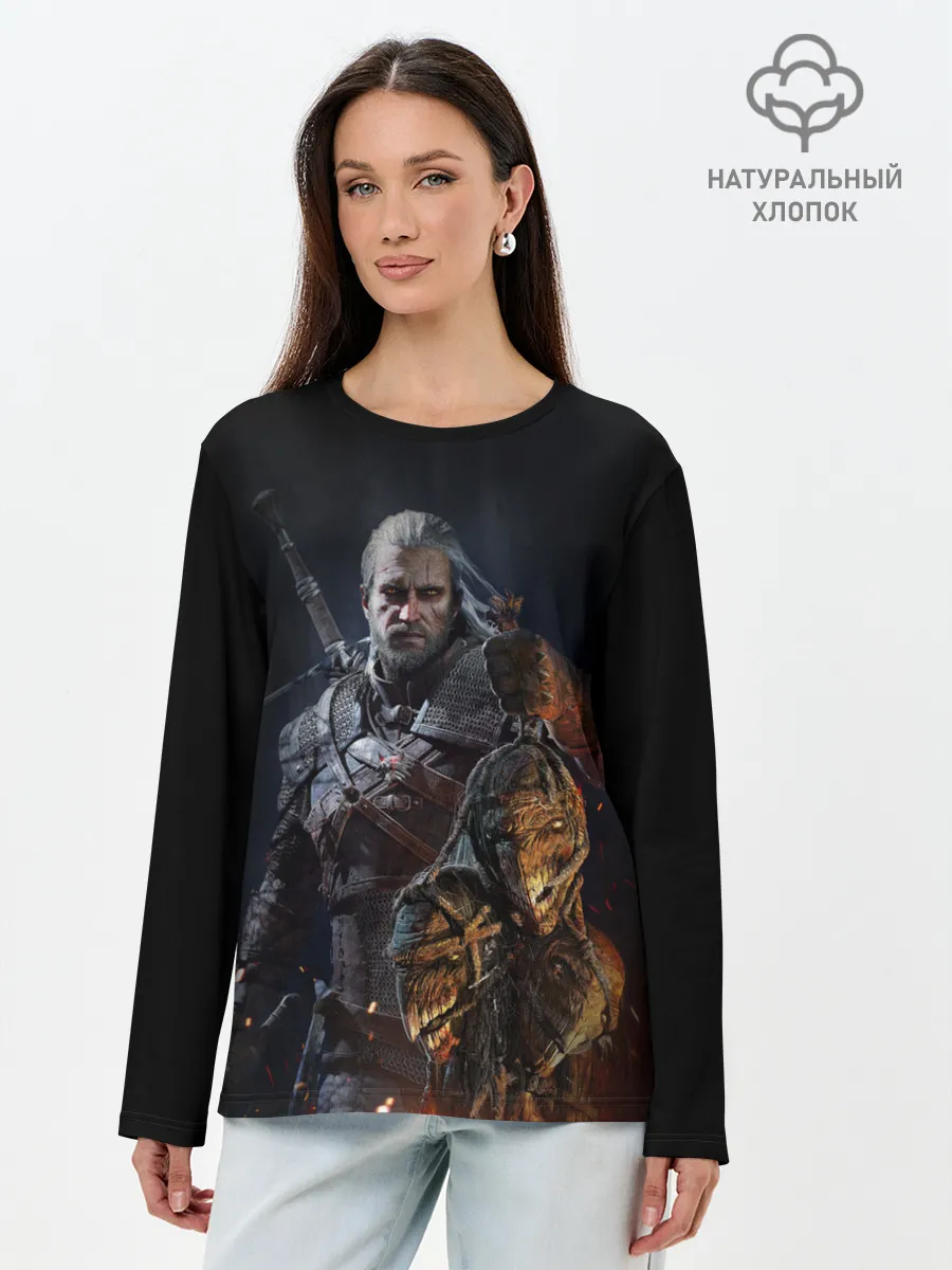 Лонгслив женский. Хлопок / Witcher III