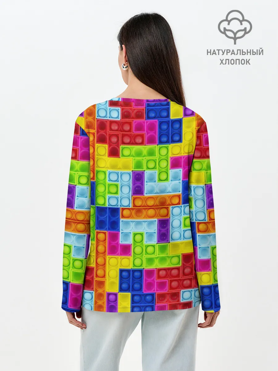 Лонгслив женский. Хлопок / POP IT | ПОП ИТ ПАЗЛ