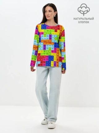 Лонгслив женский. Хлопок / POP IT | ПОП ИТ ПАЗЛ