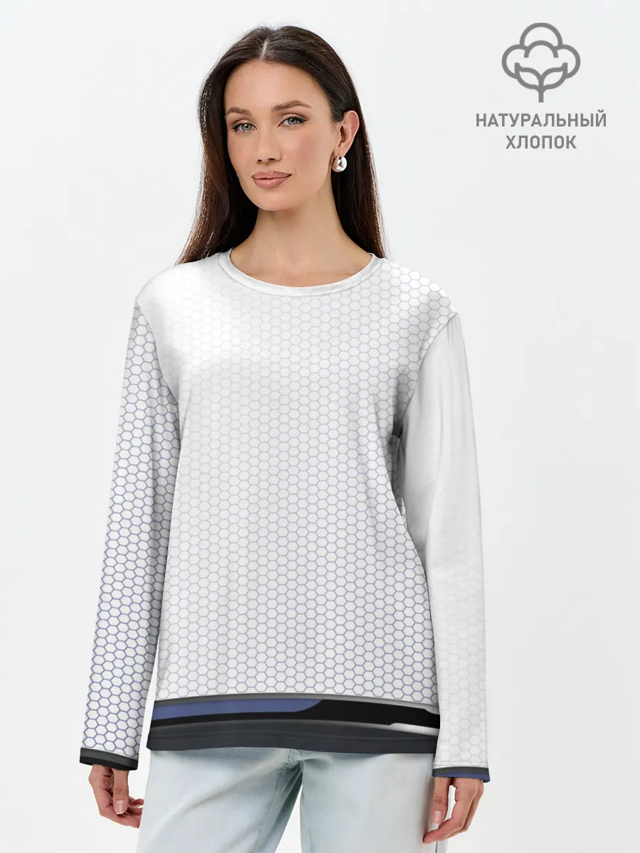 Лонгслив женский. Хлопок / Абстракт