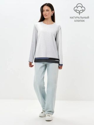 Лонгслив женский. Хлопок / Абстракт