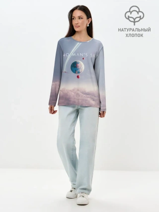 Лонгслив женский. Хлопок / No mans sky