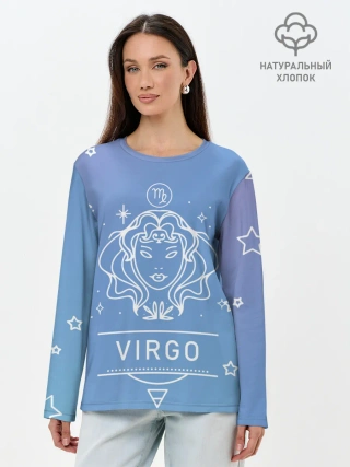 Лонгслив женский. Хлопок / Знак Дева