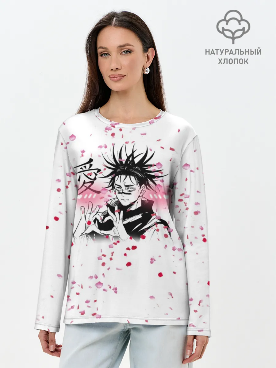 Лонгслив женский. Хлопок / Манга Аниме Любовь Сердце