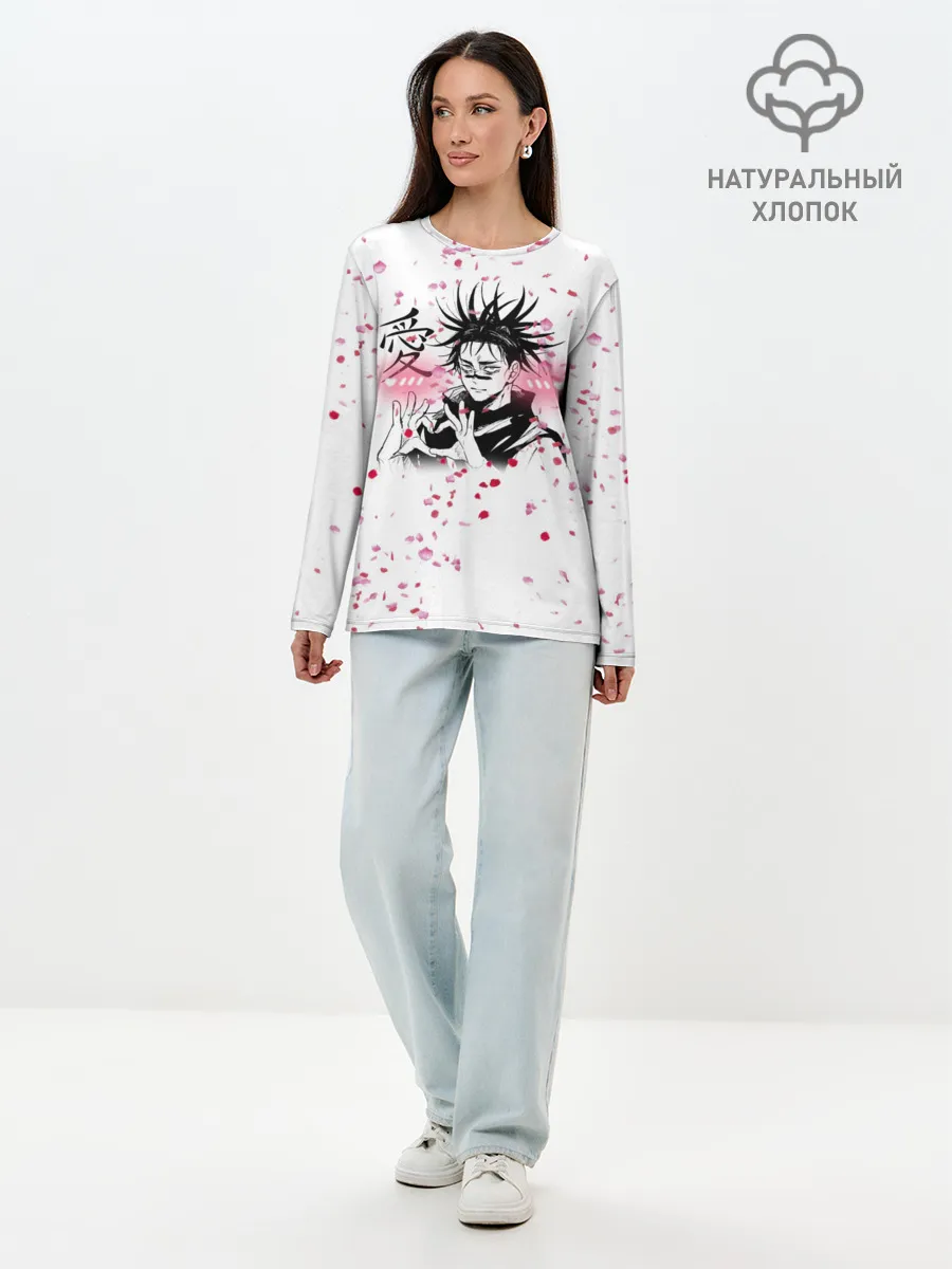 Лонгслив женский. Хлопок / Манга Аниме Любовь Сердце