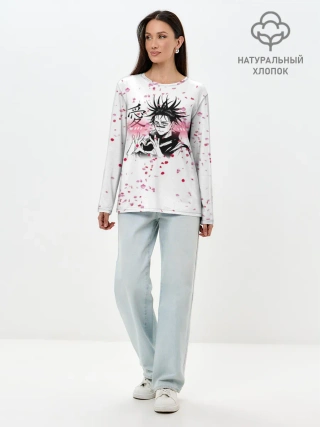 Лонгслив женский. Хлопок / Манга Аниме Любовь Сердце