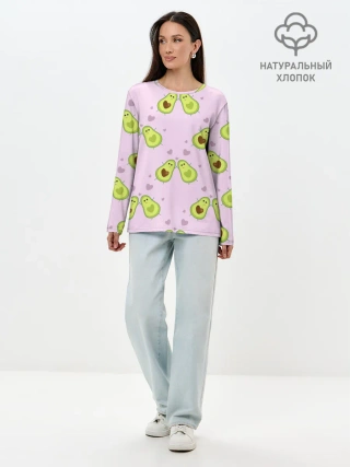 Лонгслив женский. Хлопок / Любовь | Авокадиков