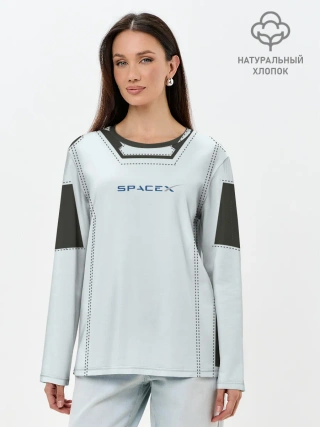 Лонгслив женский. Хлопок / Скафандр SpaсeX