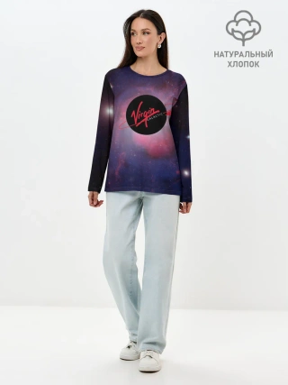 Лонгслив женский. Хлопок / Virgin Galactic космос