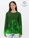 Лонгслив женский. Хлопок / Зеленый город