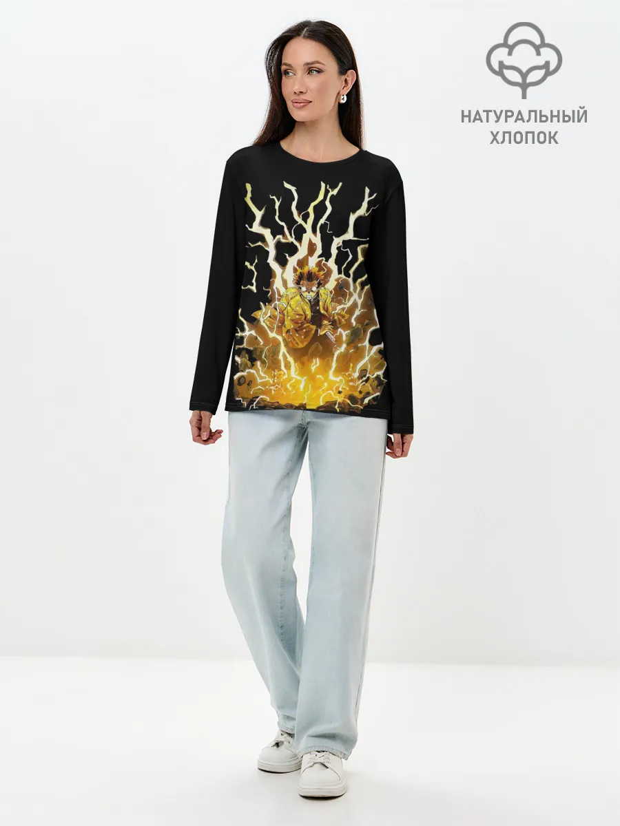 Лонгслив женский. Хлопок / Зиницу зеницу бог грома