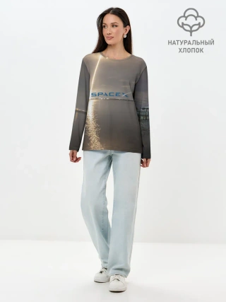Лонгслив женский. Хлопок / SpaceX Dragon 2