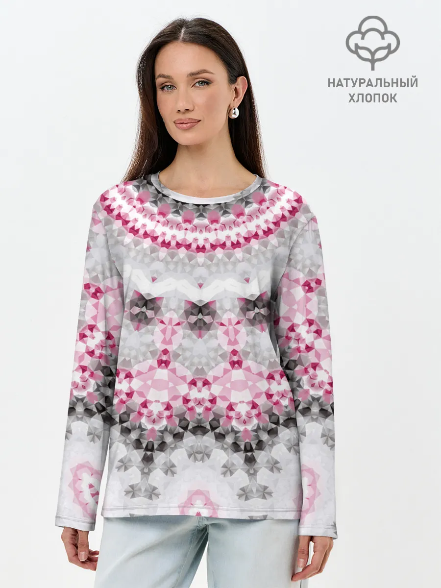 Лонгслив женский. Хлопок / Абстрактный современный фон