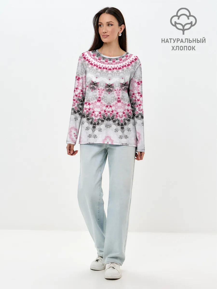 Лонгслив женский. Хлопок / Абстрактный современный фон