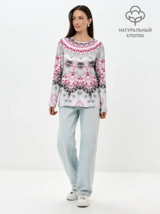 Лонгслив женский. Хлопок / Абстрактный современный фон