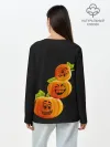 Лонгслив женский. Хлопок / Хэллоуин смешные тыквы