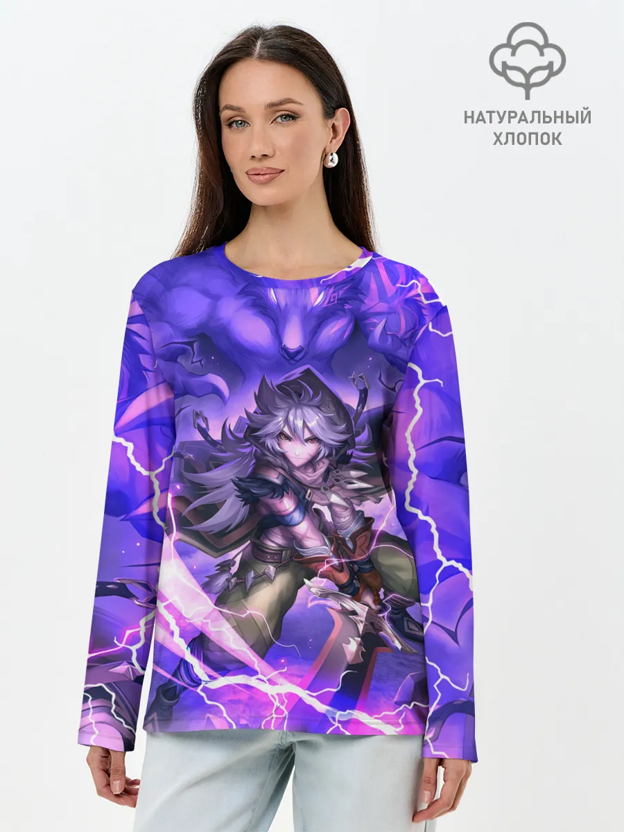 Лонгслив женский. Хлопок / Рэйзор | Genshin Impact | Геншин Импакт