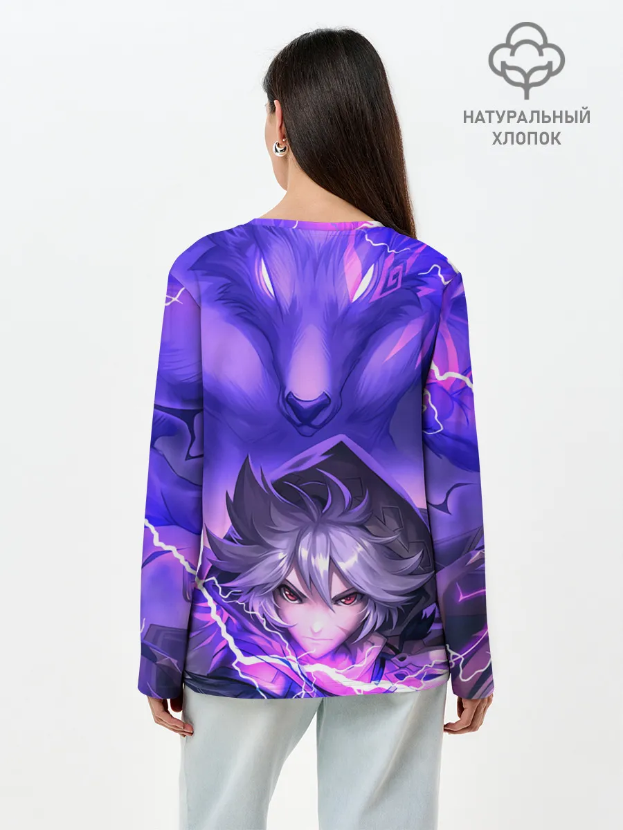 Лонгслив женский. Хлопок / Рэйзор | Genshin Impact | Геншин Импакт