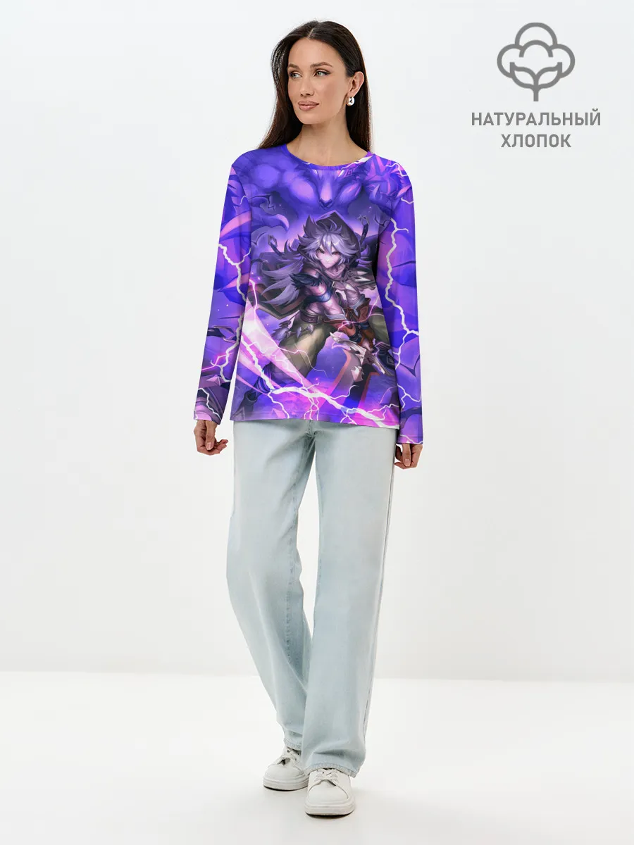 Лонгслив женский. Хлопок / Рэйзор | Genshin Impact | Геншин Импакт