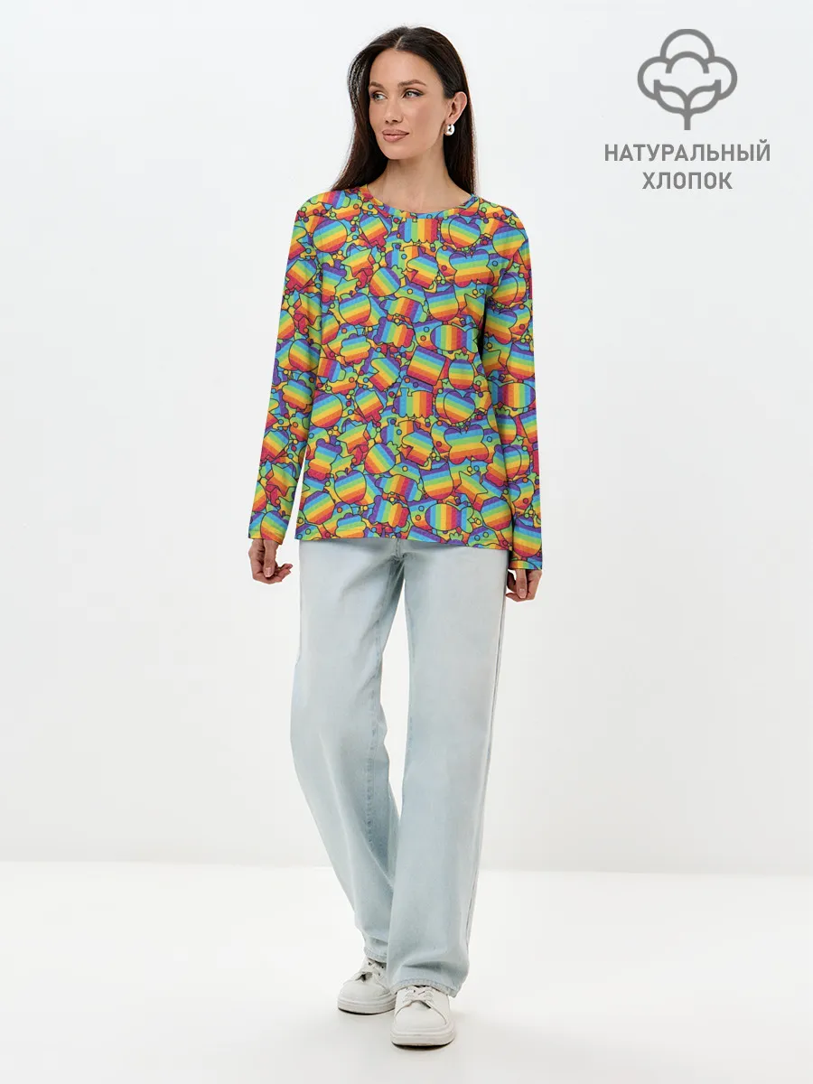 Лонгслив женский. Хлопок / POP IT МИКС | ПОП ИТ