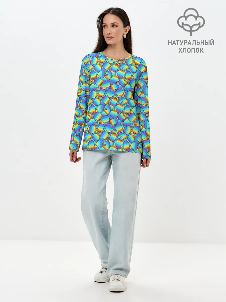 Лонгслив женский. Хлопок / POP IT MIX | ПОП ИТ