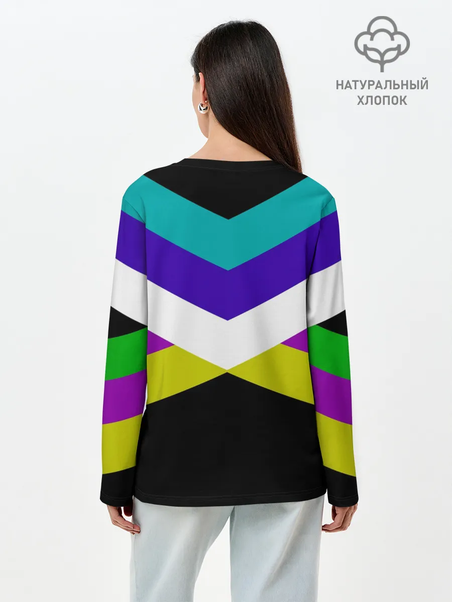 Лонгслив женский. Хлопок / Полосы