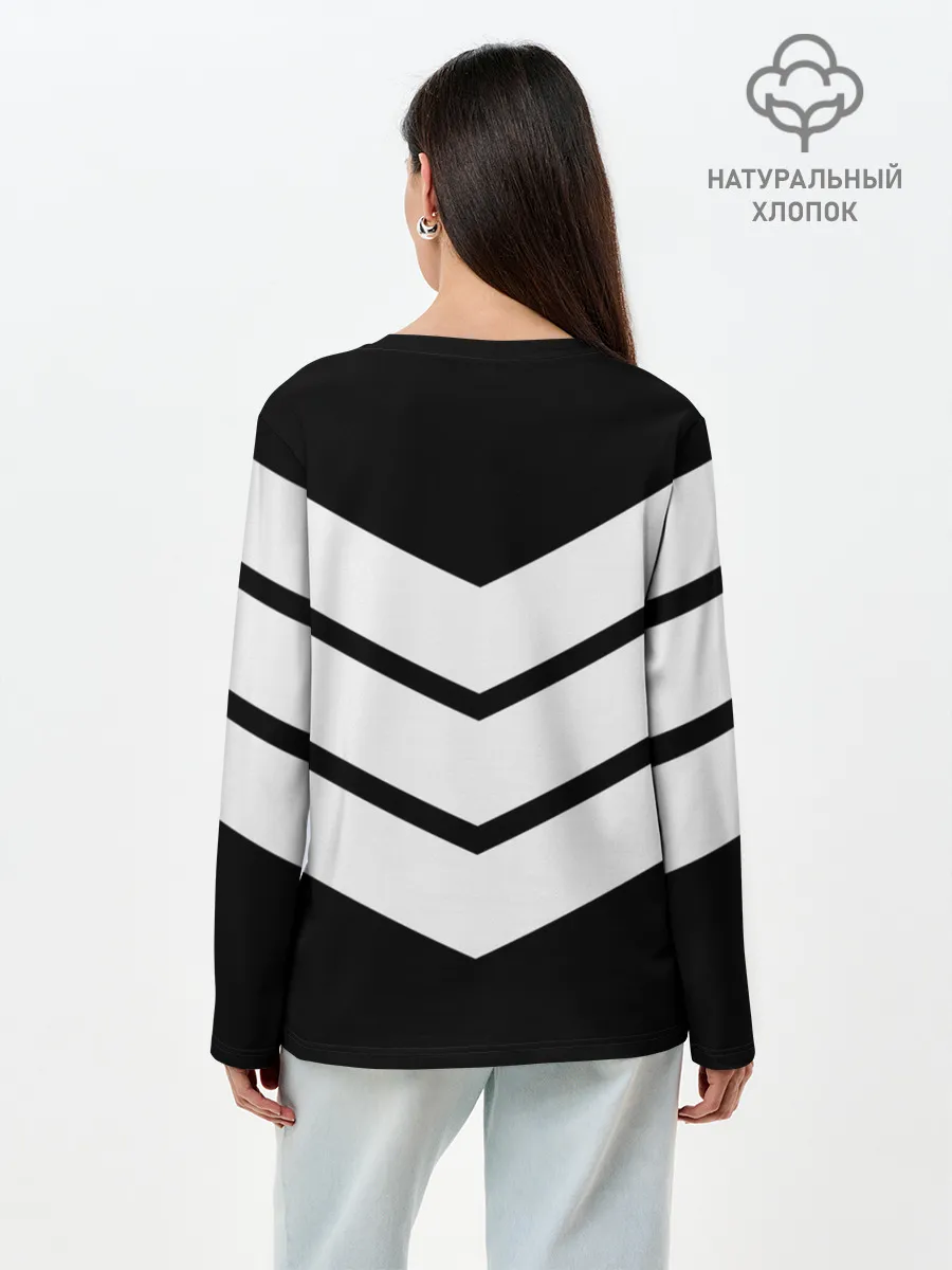 Лонгслив женский. Хлопок / Три полоски