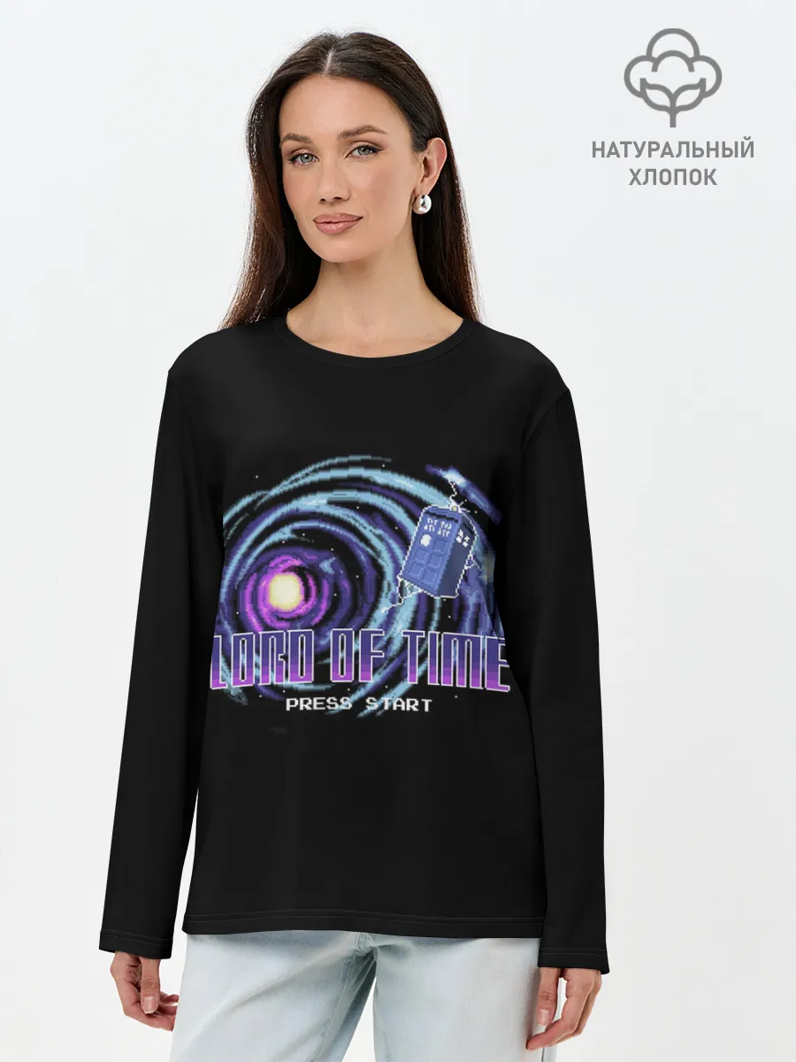 Лонгслив женский. Хлопок / Doctor who 8 bit