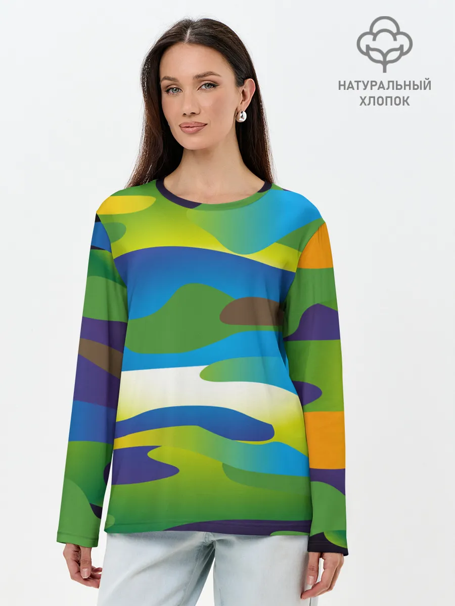 Лонгслив женский. Хлопок / CAMOUFLAGE 2022